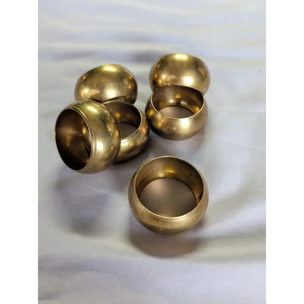 Christmas Napkin Rings 5 Gold Color White Enamel Starburst Party Dinner Bling